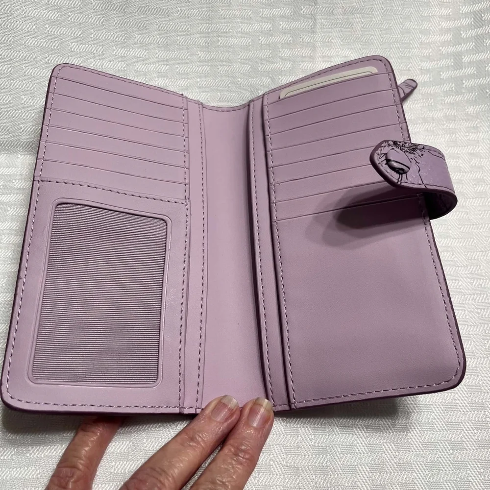 Vera Bradley Bloom Lavender Frost Leather Tab Wallet